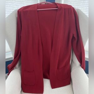 Talbots Open Front Cardigan Size X (Extra Large) Pretty Red Sweater
